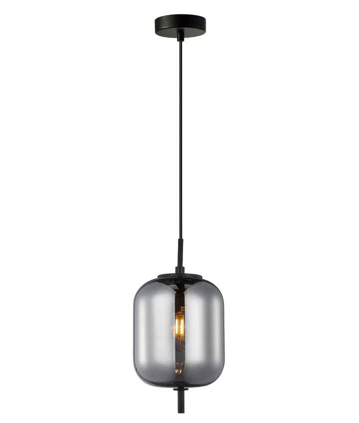 CLA PINO: Interior Opal Matte / Smokey Black Mirror Finish Jar Pendant Lights - Image 7