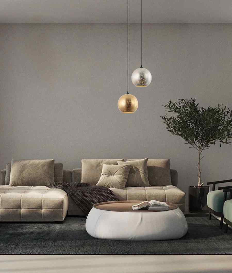 CLA ROCHE: Interior Wine Glass Shape Matte Gold / Chrome Glass Pendant Lights - Image 4