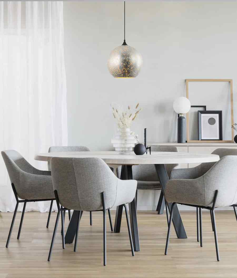 CLA ROCHE: Interior Wine Glass Shape Matte Gold / Chrome Glass Pendant Lights - Image 8