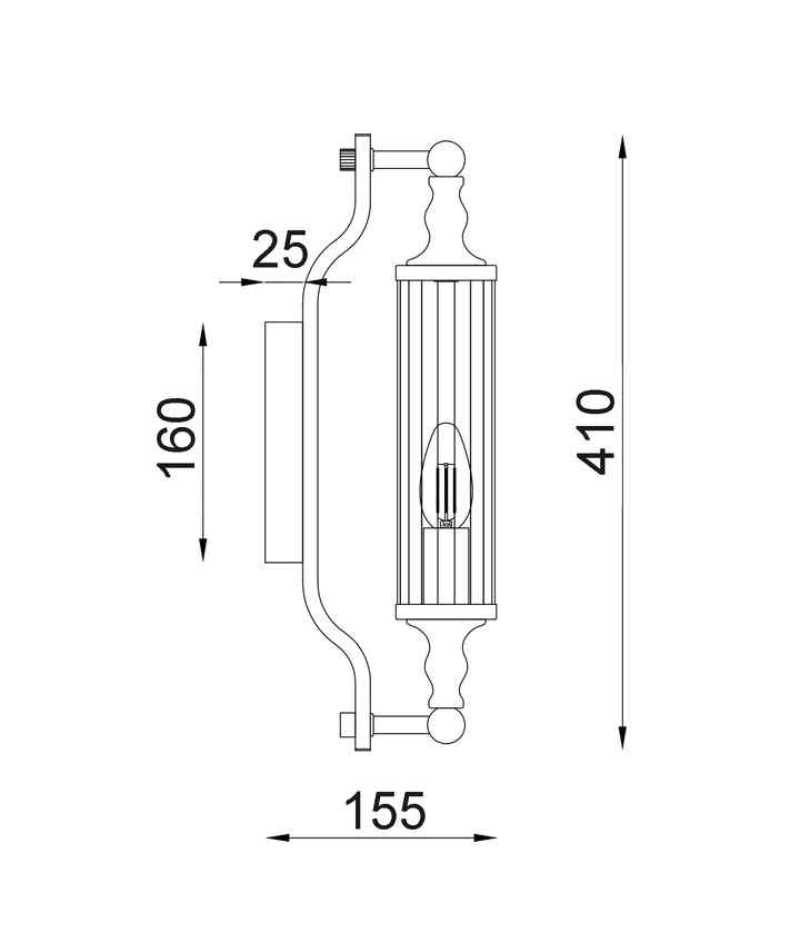 CLA RODILLO: Interior Tubular Clear Glass Wall Lights - Image 2