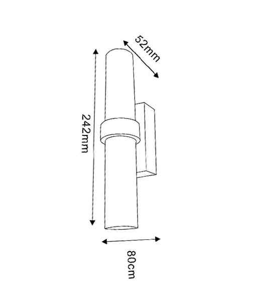 CLA ROME: City Series LED Interior Satin Chrome Tubular Up/Down Wall Light - Image 3