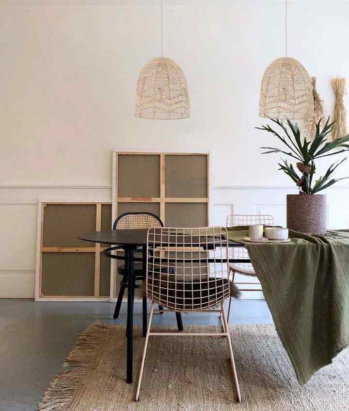 CLA ROTA: Bohemian Interior Natural Rattan Ellipse Pendant Light - Image 3