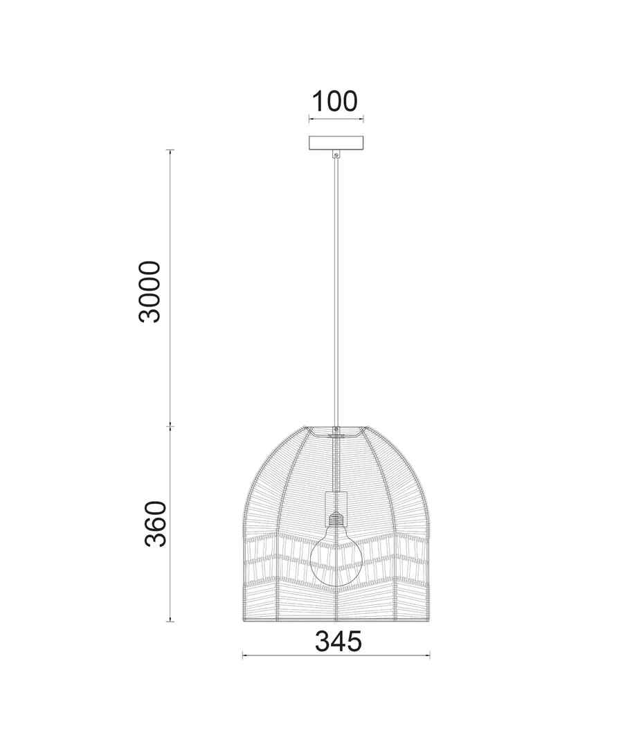 CLA ROTA: Bohemian Interior Natural Rattan Ellipse Pendant Light - Image 6
