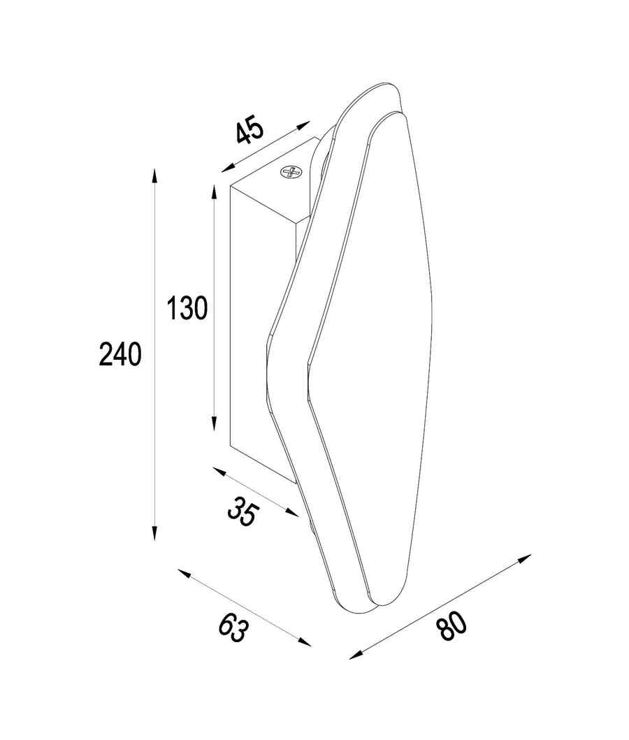 CLA SANTIAGO: City Series LED Tri-CCT Interior Oval Dimmable Wall Light - Image 5