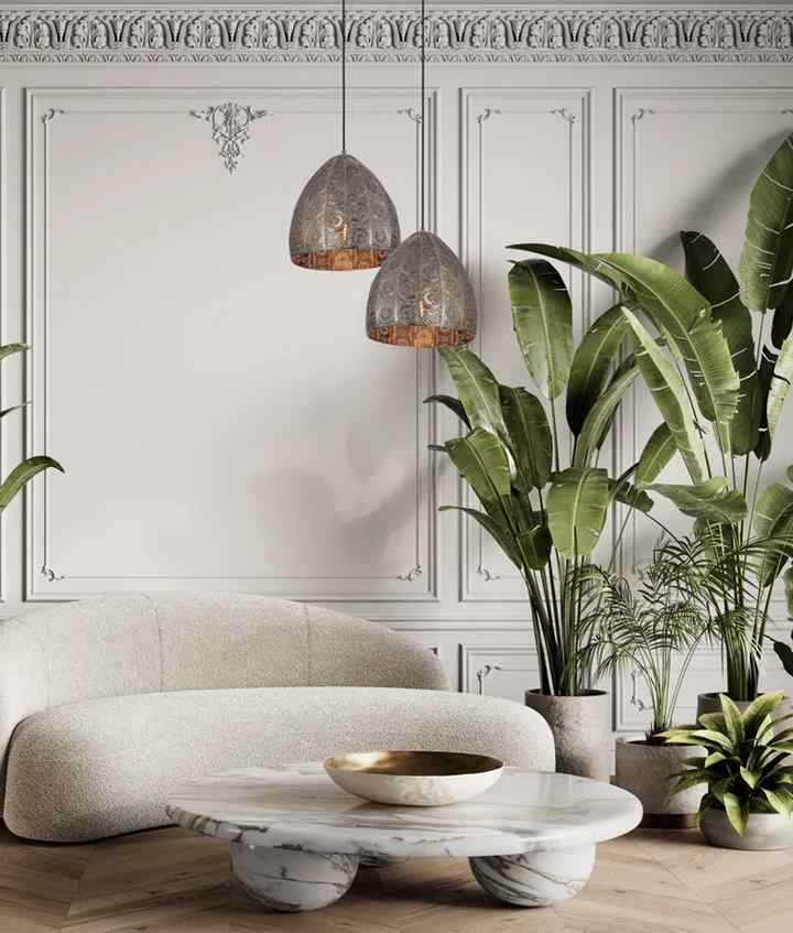 CLA SARI: Bohemian Interior Embossed Ellipse Aged Brass Steel Ombre Pendant Light - Image 5