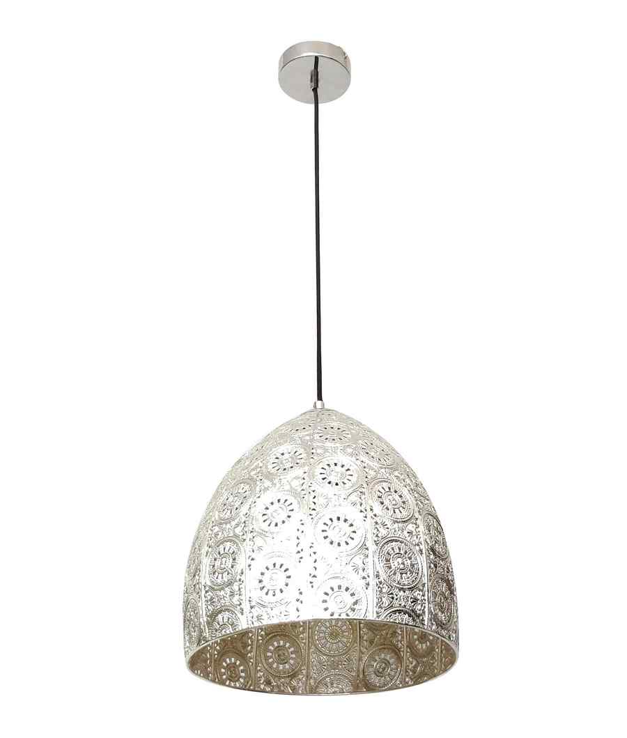 CLA SARI: Bohemian Interior Embossed Ellipse Chrome Steel Pendant Light - Image 2
