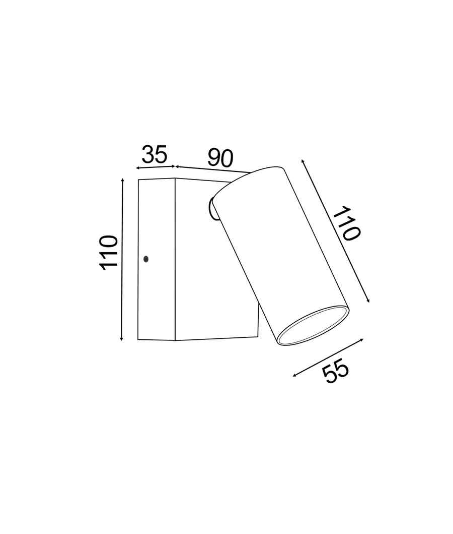 CLA SEC: Surface Mounted LED Tri-CCT Single Adjustable Wall/Pillar Light (Titanium) IP65