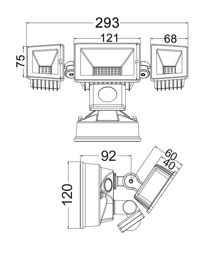 CLA SEC11S: LED Tri-CCT 30W Adjustable Security Light with Sensor IP65 - Image 4