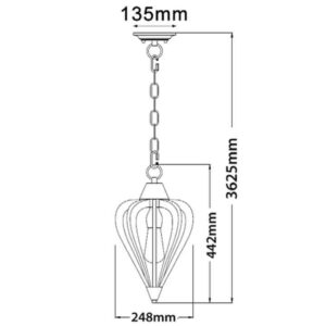 CLA SENORITA: Rustic Small Tuscan Coffee Cherry / Winter Moss Wood Pendant Light