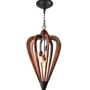CLA SENORITA: Rustic Medium Tuscan Coffee Cherry / Winter Moss Wood Pendant Lights