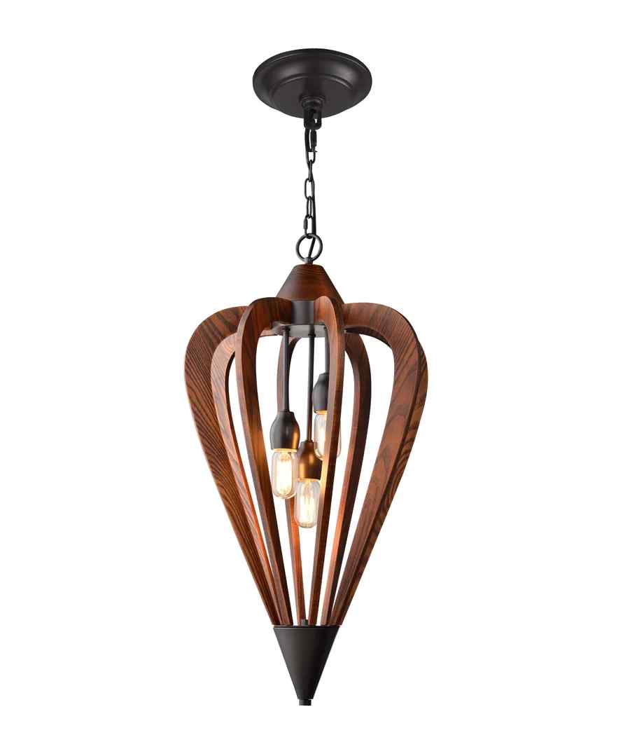 CLA SENORITA: Rustic Medium Tuscan Coffee Cherry / Winter Moss Wood Pendant Lights