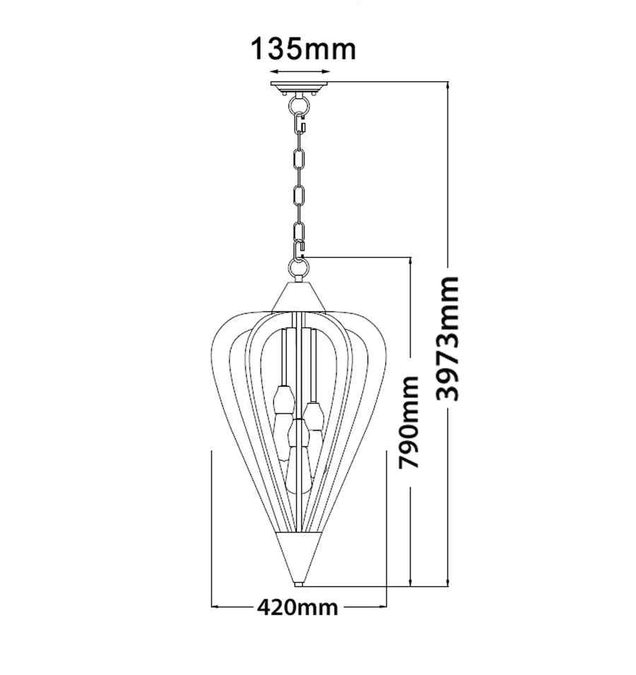CLA SENORITA: Rustic Medium Tuscan Coffee Cherry / Winter Moss Wood Pendant Lights - Image 2