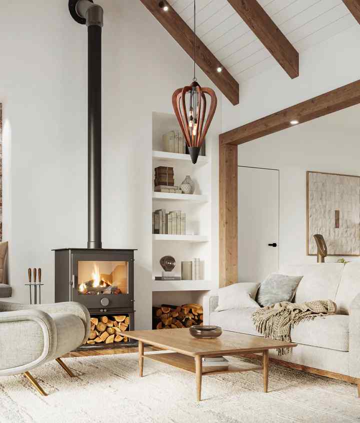 CLA SENORITA: Rustic Large Tuscan Coffee Cherry /Winter Moss Wood Pendant Lights - Image 2