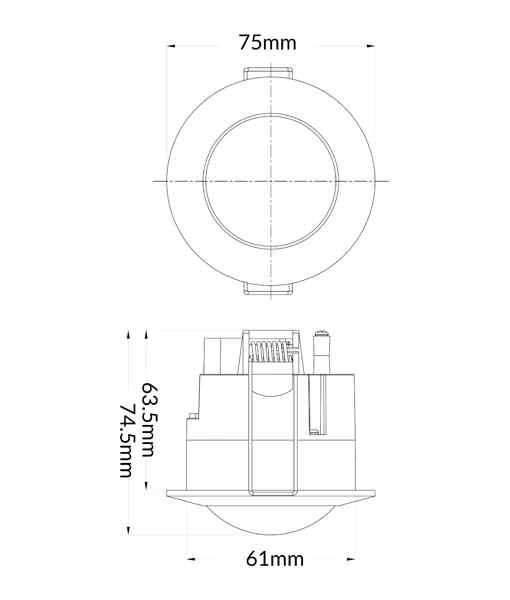 CLA SENS003: Infrared Recessed Motion Sensors IP20