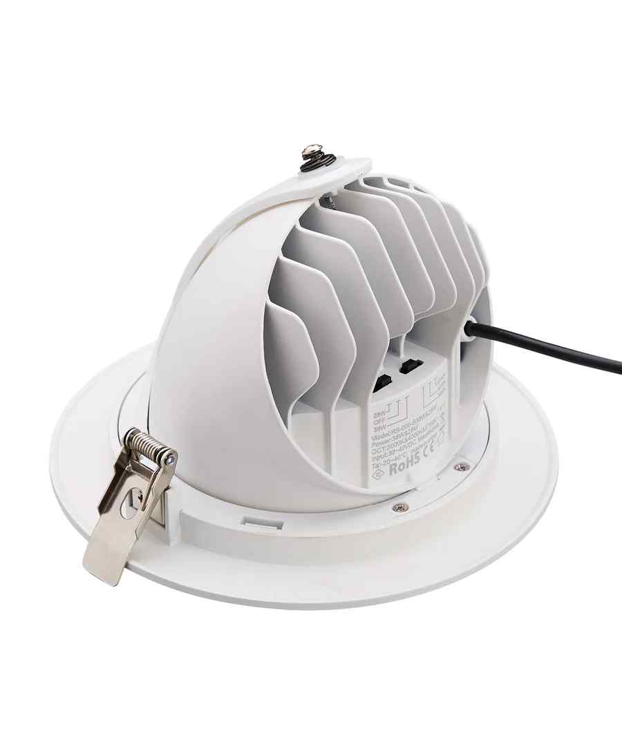 CLA SHOPTRI01: LED Dual Power & Tri-CCT Gimbal White Recessed Shop Lighter - Image 8