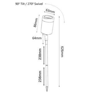 CLA MR16 Single Adjustable Head Garden Spike Lights IP65