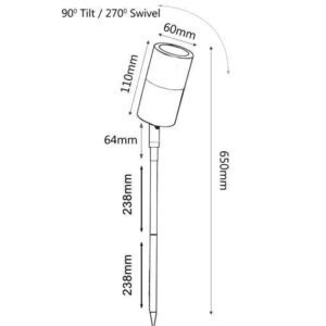 CLA MR16 Single Adjustable Head Garden Spike Lights IP65