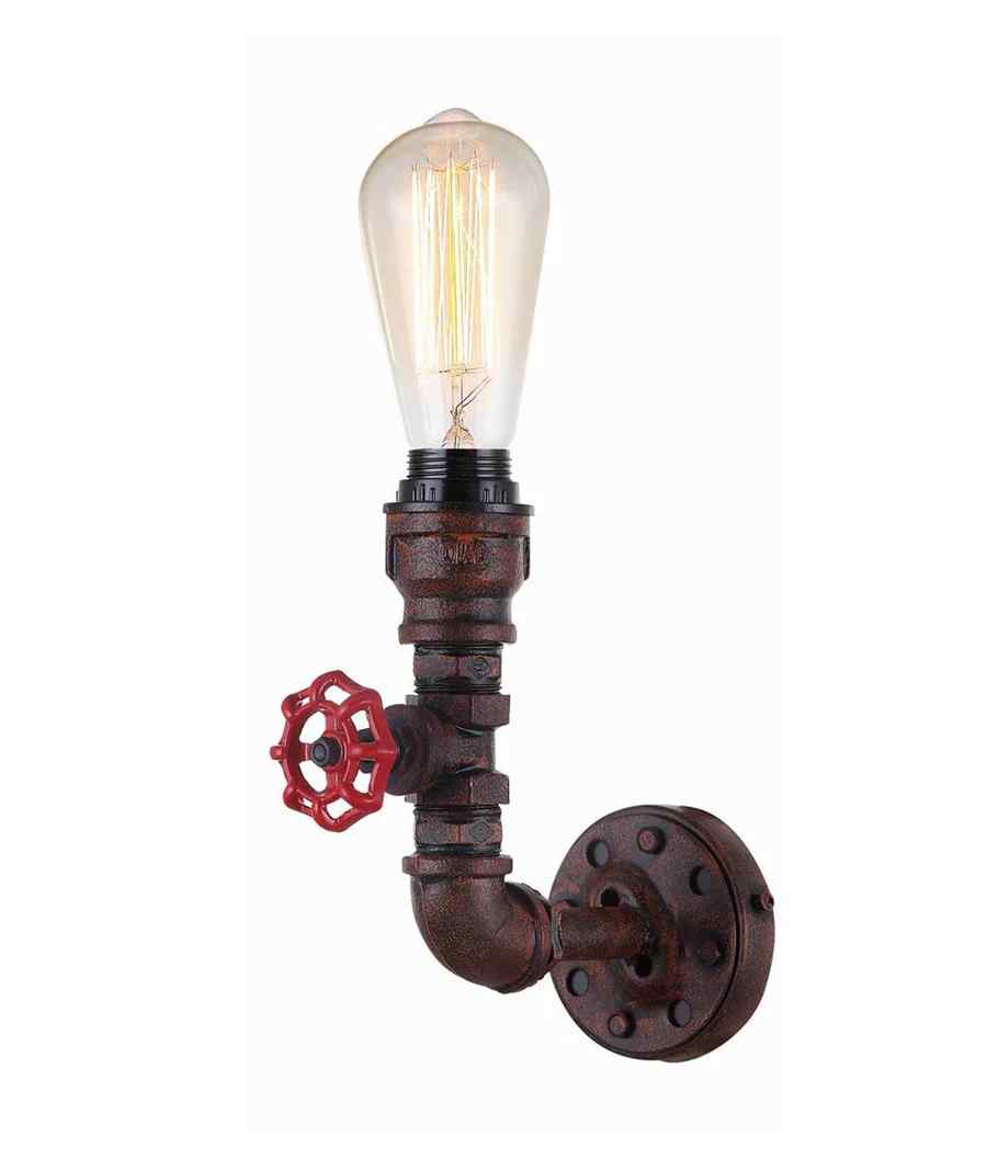 CLA STEAM: Interior Aged Iron 1xPipe Wall Light - Image 2
