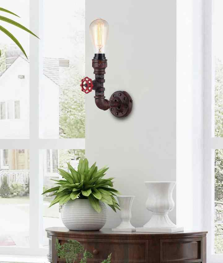 CLA STEAM: Interior Aged Iron 1xPipe Wall Light - Image 3