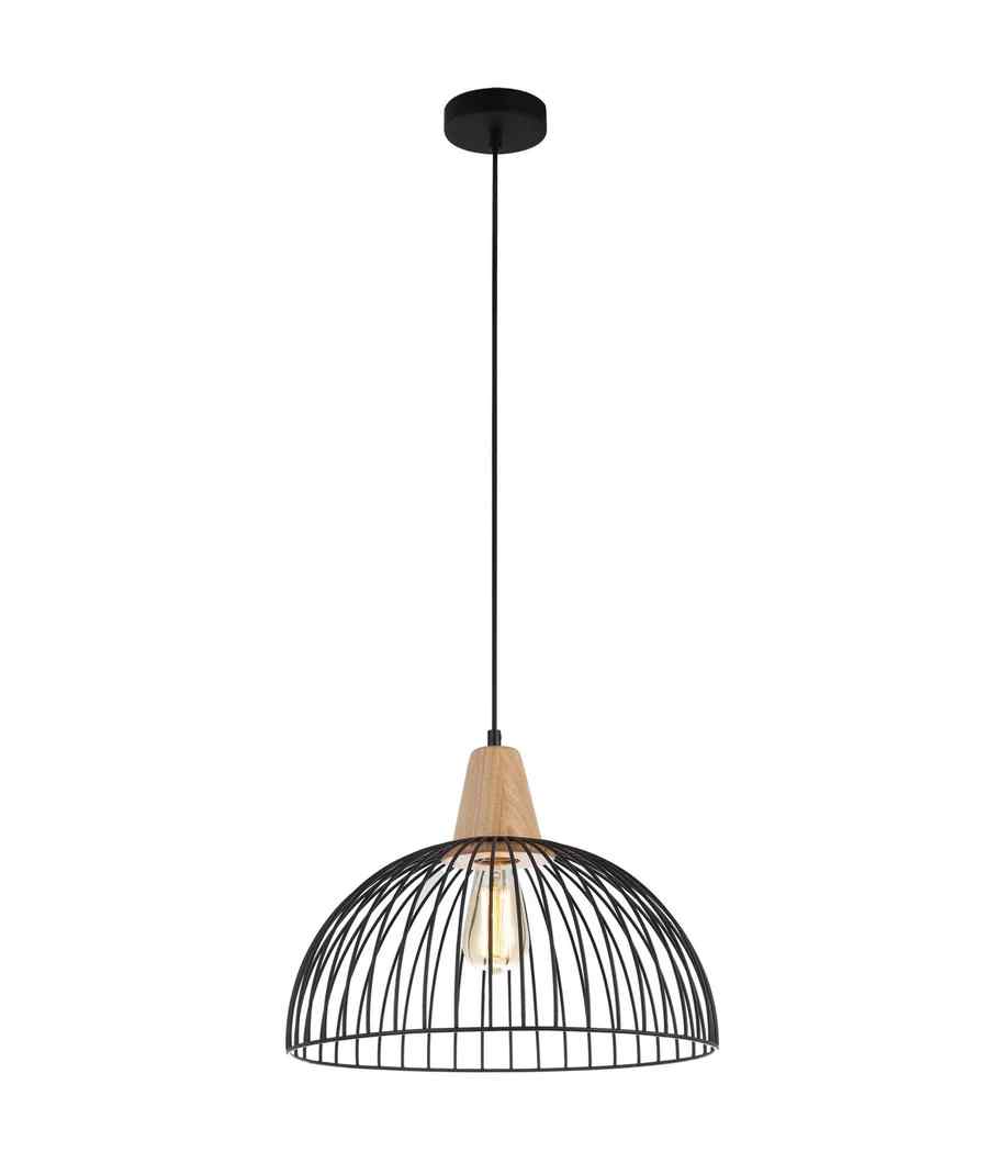 CLA STRAND: Iron and Wood Dome Cage Pendant Lights - Image 3