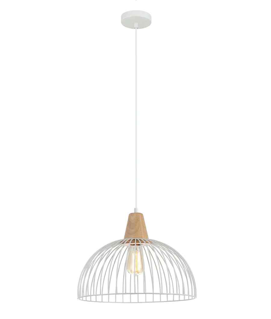 CLA STRAND: Iron and Wood Dome Cage Pendant Lights - Image 4