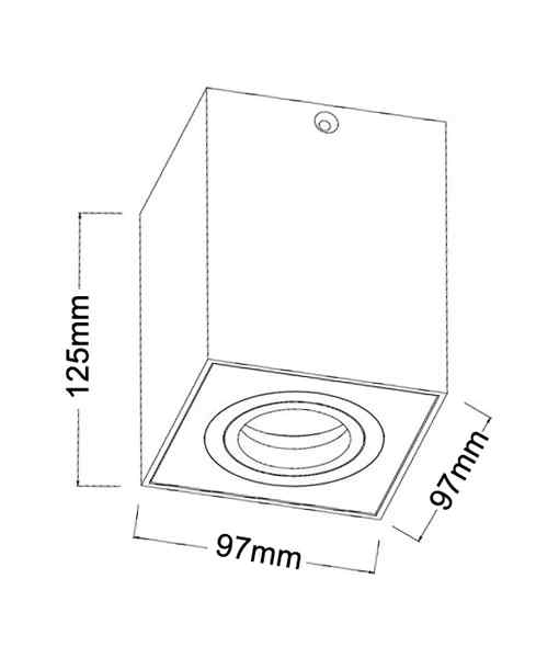 CLA SURFACE: GU10 Square Gimbal Surface Mounted Ceiling Downlights - Image 3