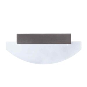 CLA SYDNEY: City Series LED Interior Satin Nickel Curved Frosted Diffuser Wall Light