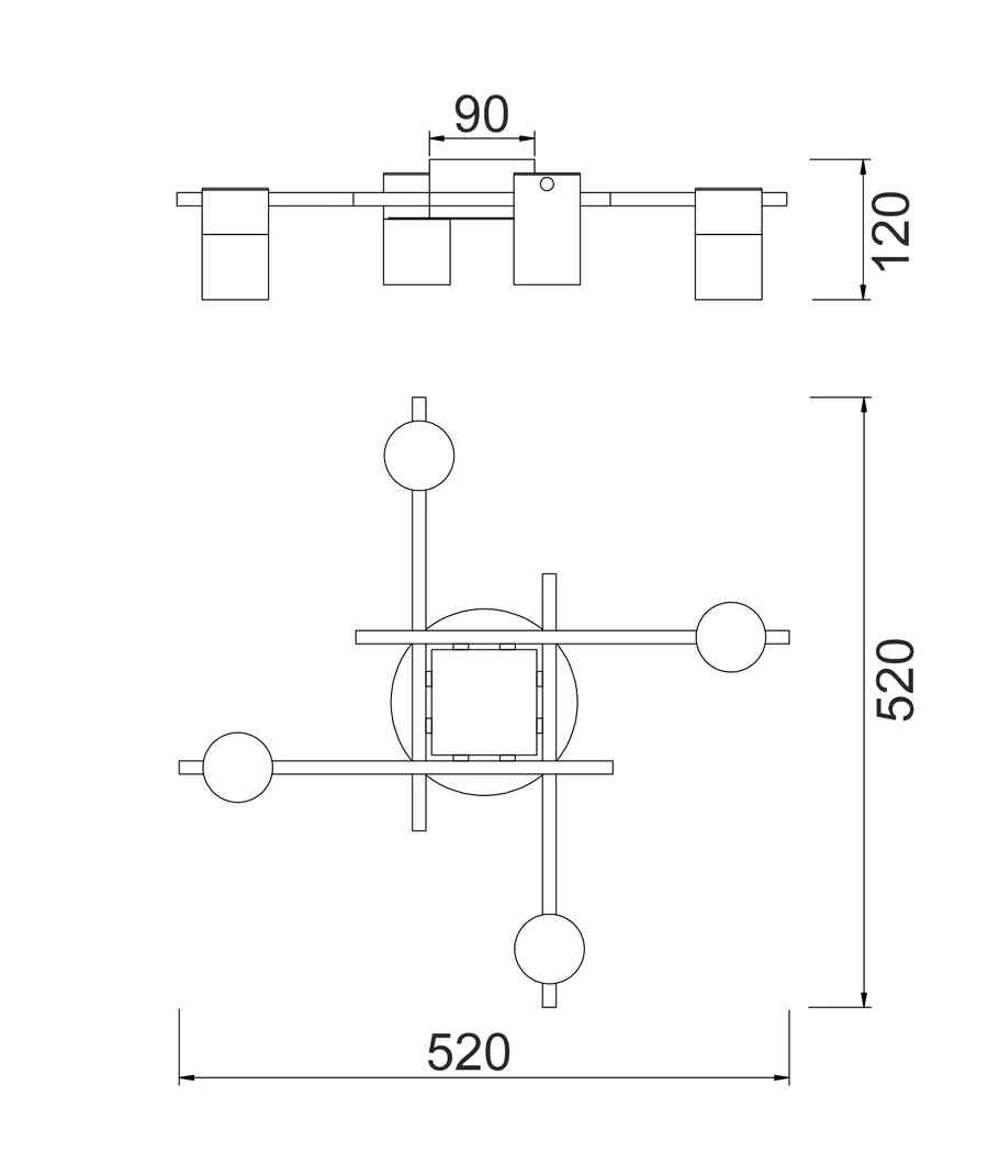 CLA TACHE: Interior Spot Ceiling Lights (with Adjustable Antique Brass Heads) IP20 - Image 2