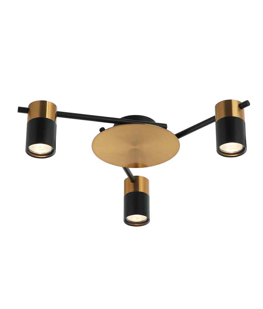 CLA TACHE: Interior Spot Ceiling Lights (with Adjustable Black & Antique Brass Heads) IP20 - Image 4