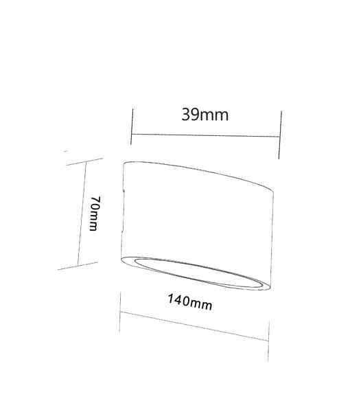 CLA TAMA: LED Exterior Surface Mounted Curved Up/Down Wall Lights IP54 - Image 4