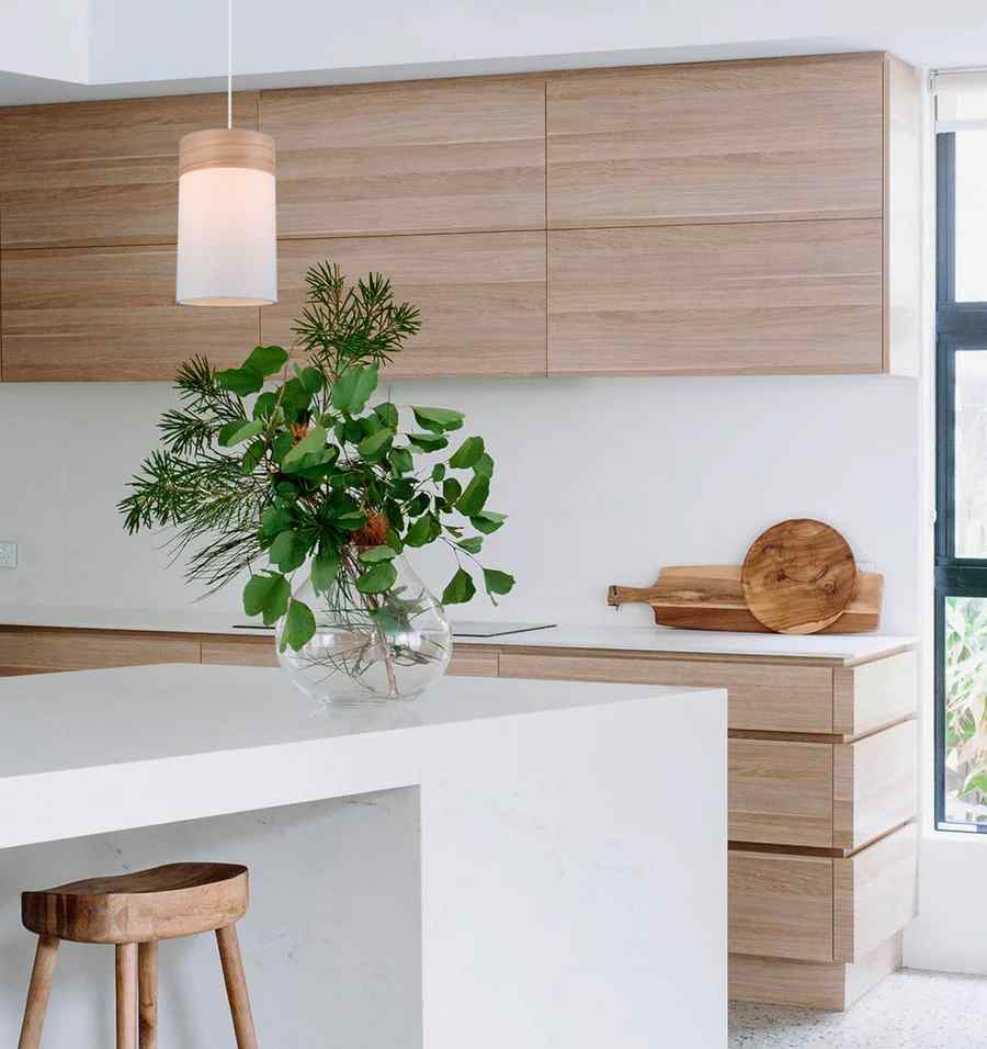 CLA TAMBURA: Scandinavian Small Round Cloth Shade with Wood Veneer Trim Pendant Lights