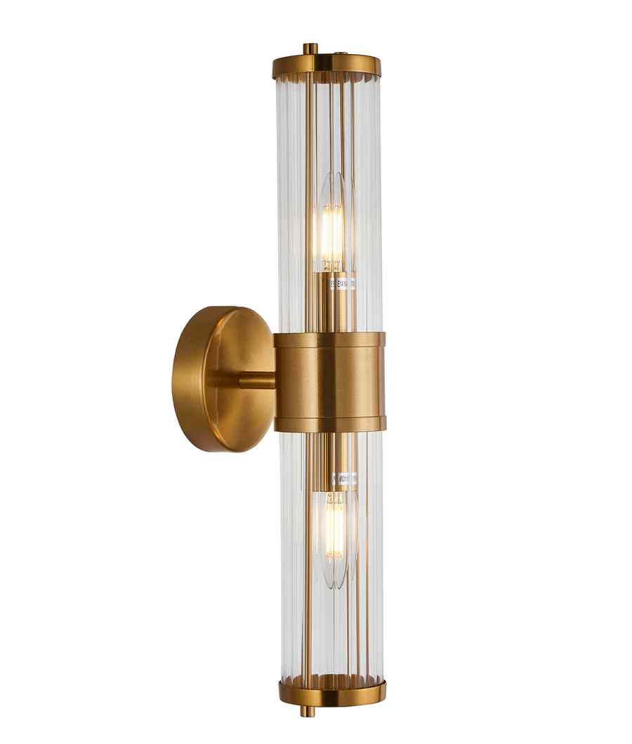 CLA TIEMPO: Interior Up/Down Tubular Clear Glass Wall Lights
