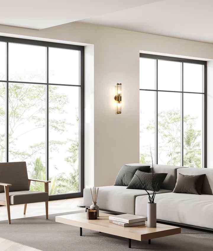 CLA TIEMPO: Interior Up/Down Tubular Clear Glass Wall Lights - Image 2