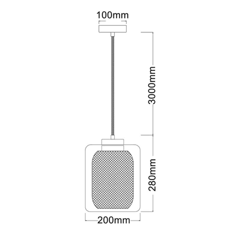 CLA TONO: Mesh Internal & Clear Glass Oblong Pendant Lights - Image 3