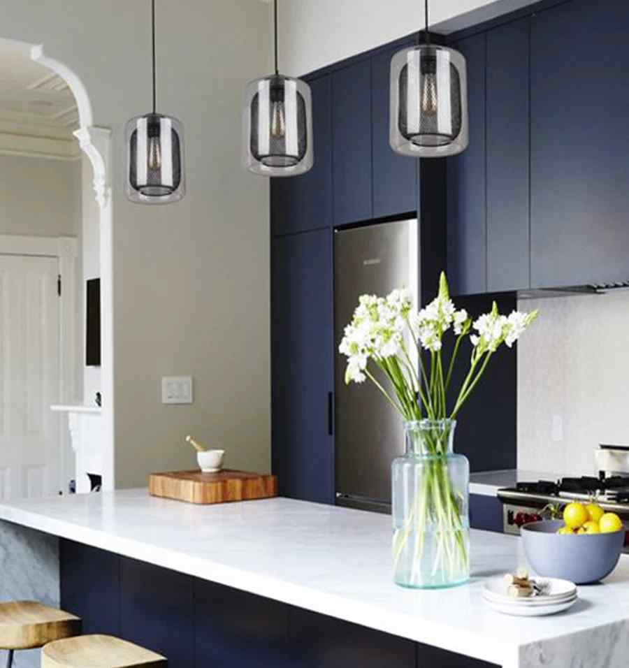 CLA TONO: Mesh Internal & Clear Glass Oblong Pendant Lights - Image 5