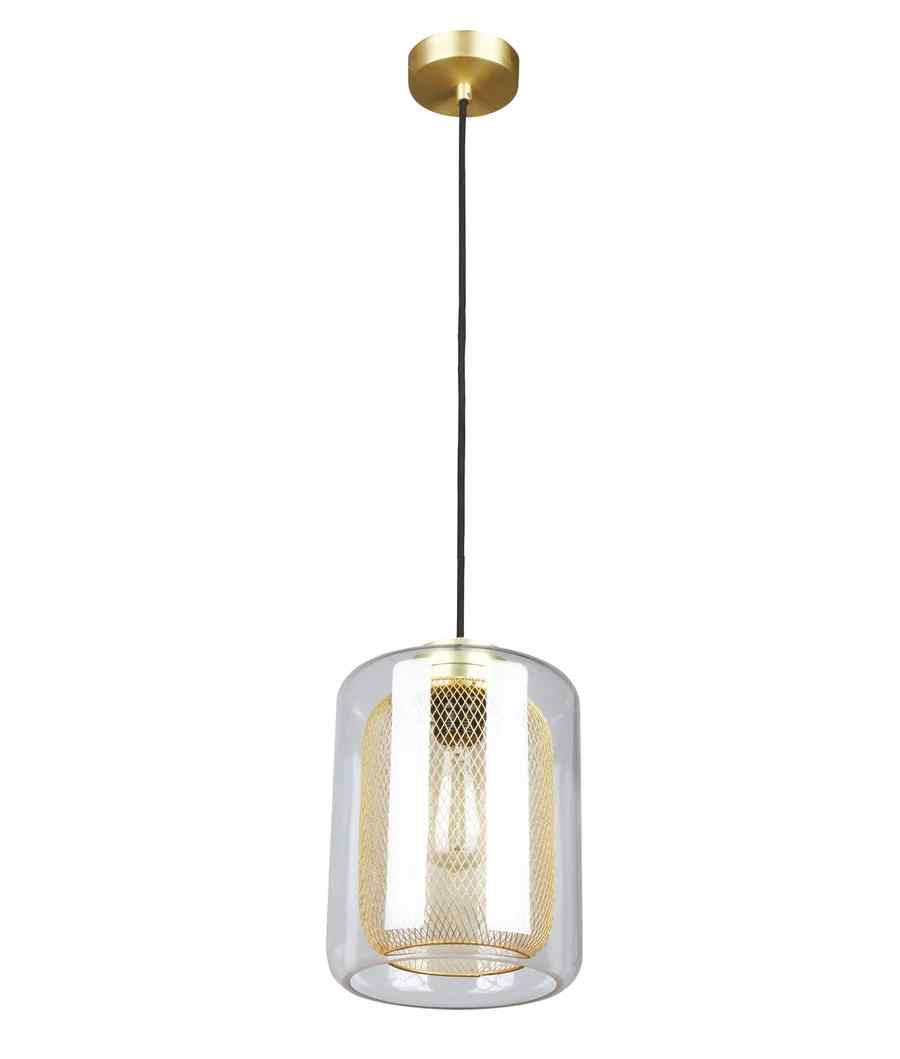 CLA TONO: Mesh Internal & Clear Glass Oblong Pendant Lights - Image 6