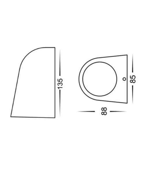 CLA TORQUE: Exterior GU10/MR16 Matte Black Surface Mounted Cone Wall Lights IP65