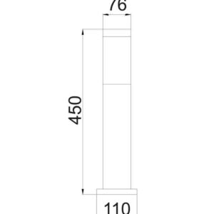 CLA TORRE: E27 Surface Mounted Stainless Steel Bollard Lights IP44
