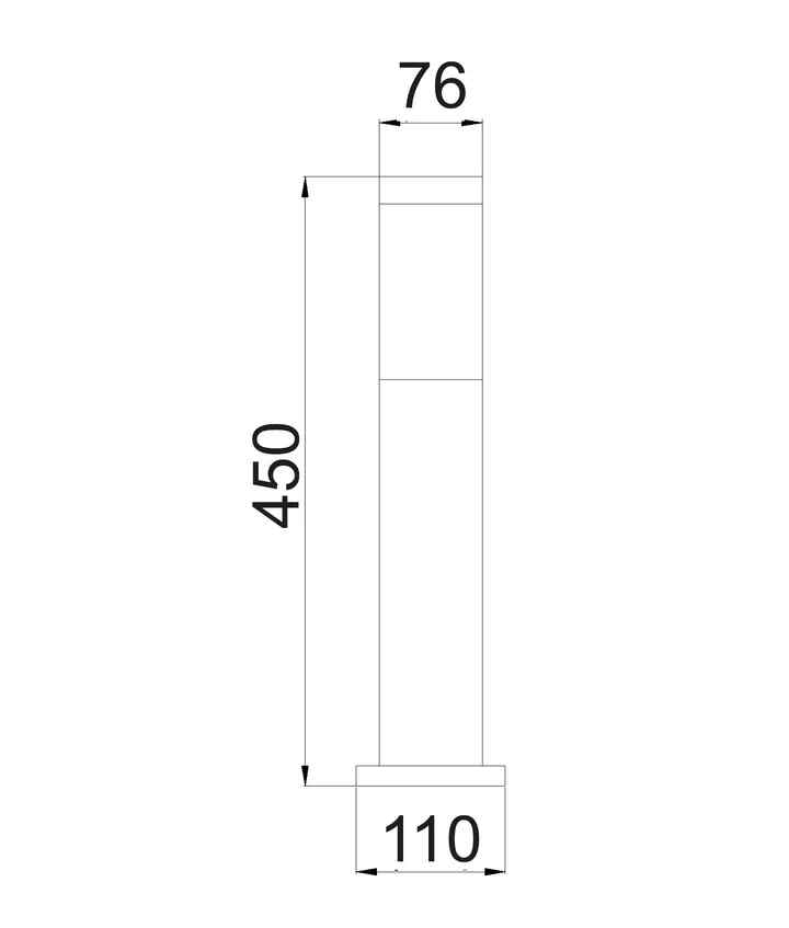 CLA TORRE: E27 Surface Mounted Stainless Steel Bollard Lights IP44