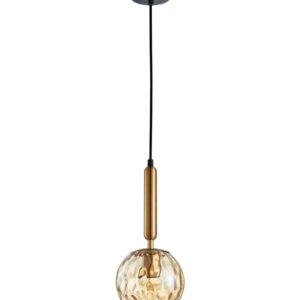 CLA TRATTINO: Interior Bronze Amber / Smokey Black Spherical Glass Pendant Lights