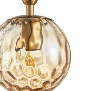 CLA TRATTINO: Interior Bronze Amber /Smokey Black Spherical Glass Multiple Bar Base Pendant Lights