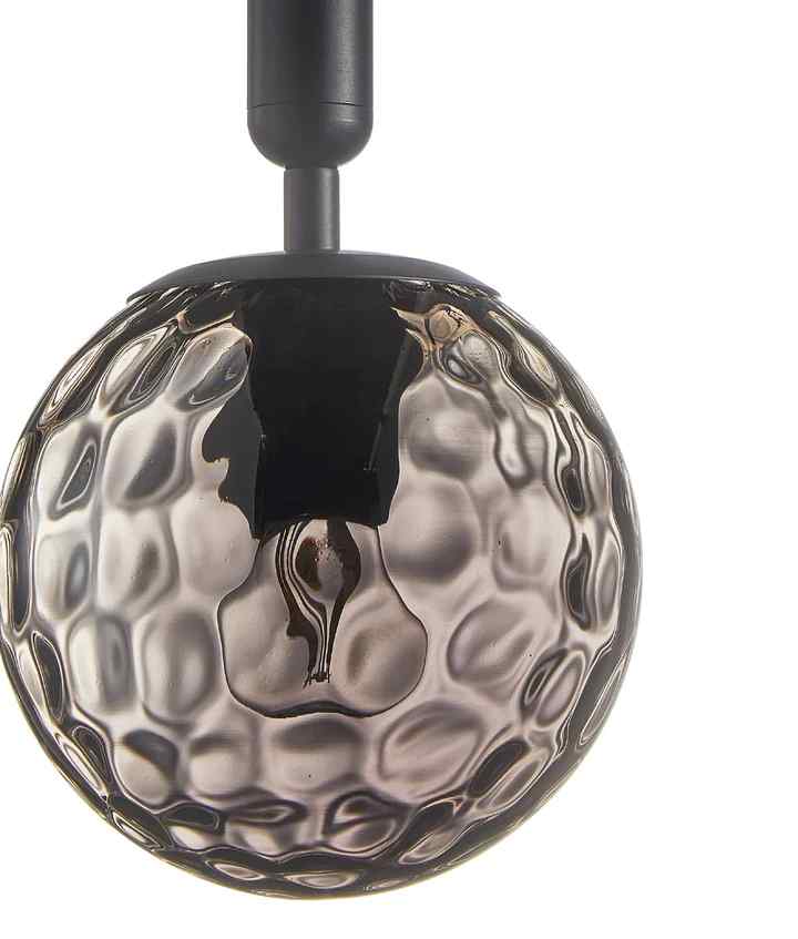 CLA TRATTINO: Interior Bronze Amber /Smokey Black Spherical Glass Multiple Bar Base Pendant Lights - Image 6