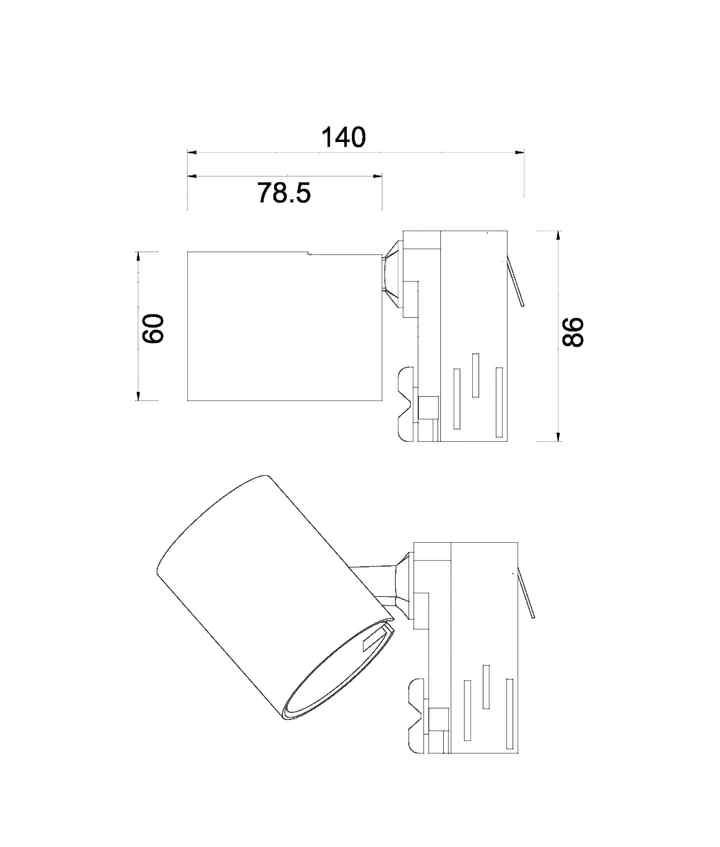 CLA 4 Wire 3 Circuit GU10 Track Head Fittings - Image 3