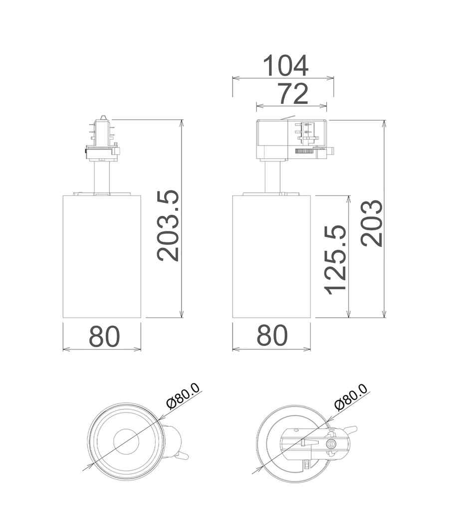 CLA 4 Wire 3 Circuit LED Tri-CCT Dimmable Adjustable Track Heads - Image 2