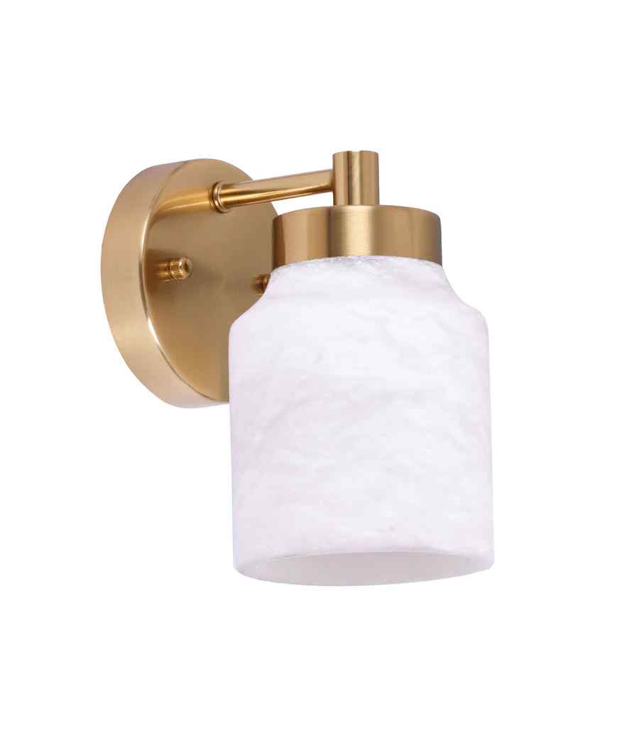 CLA TUFO: Interior White Jar Alabaster with Brass Highlight Wall Light - Image 2