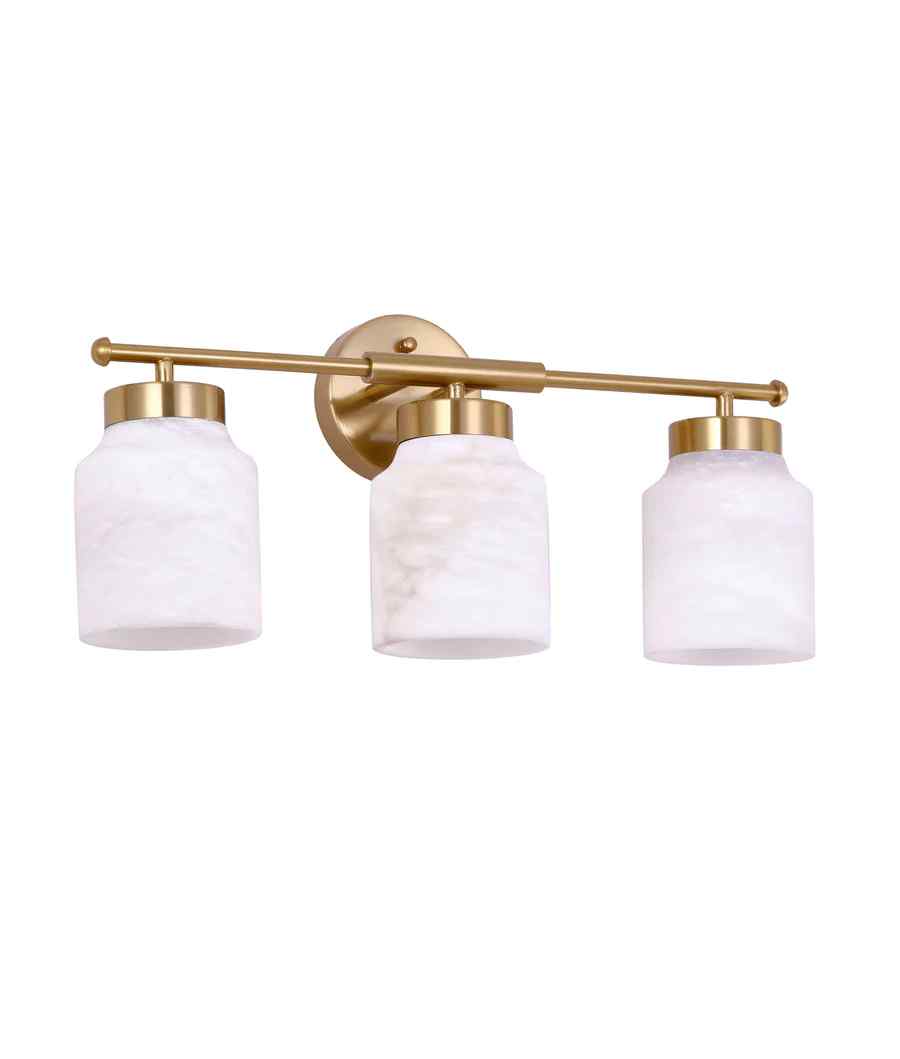 CLA TUFO: Interior White Jar Alabaster with Brass Highlight Wall Light