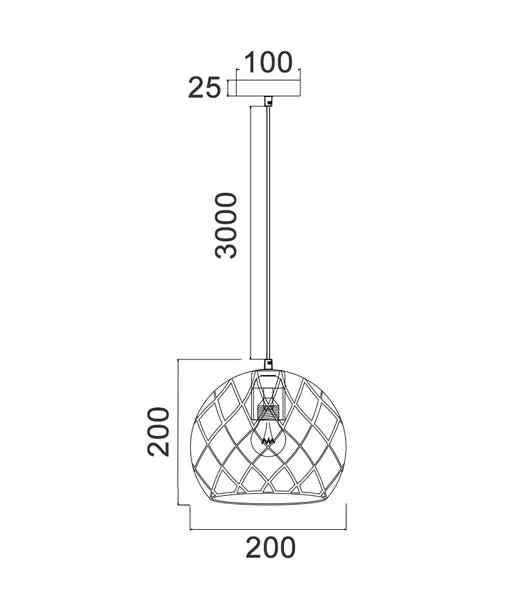 CLA TUILE: Interior Small Embossed Tiled Iron Wine Glass Shape Pendant Lights - Image 3