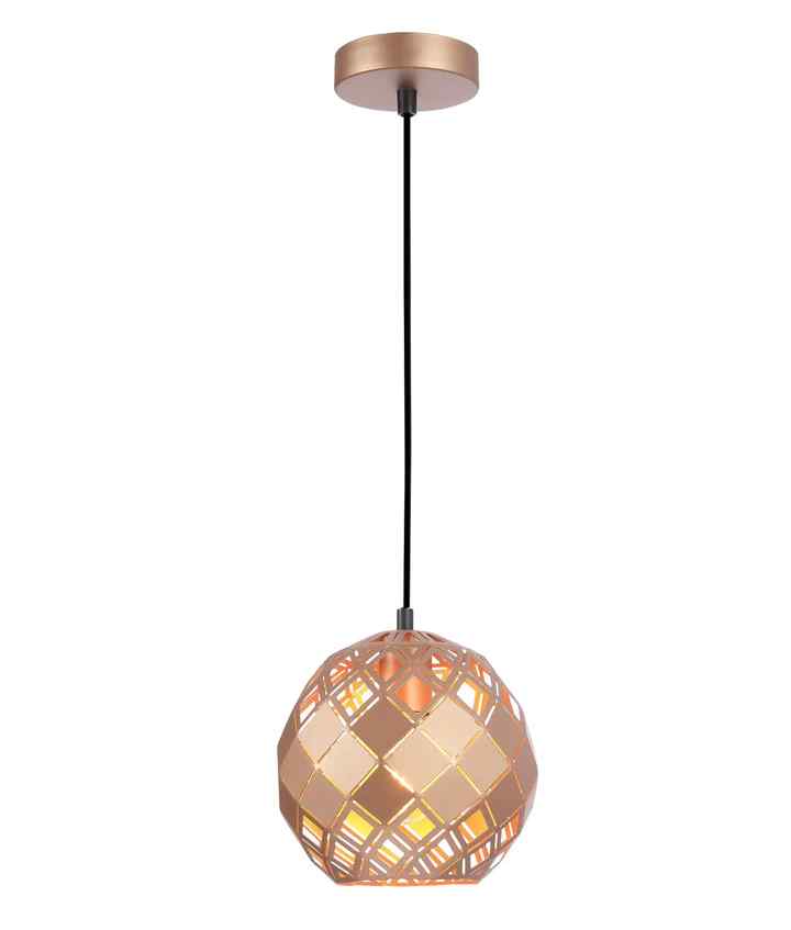 CLA TUILE: Interior Small Embossed Tiled Iron Wine Glass Shape Pendant Lights - Image 4