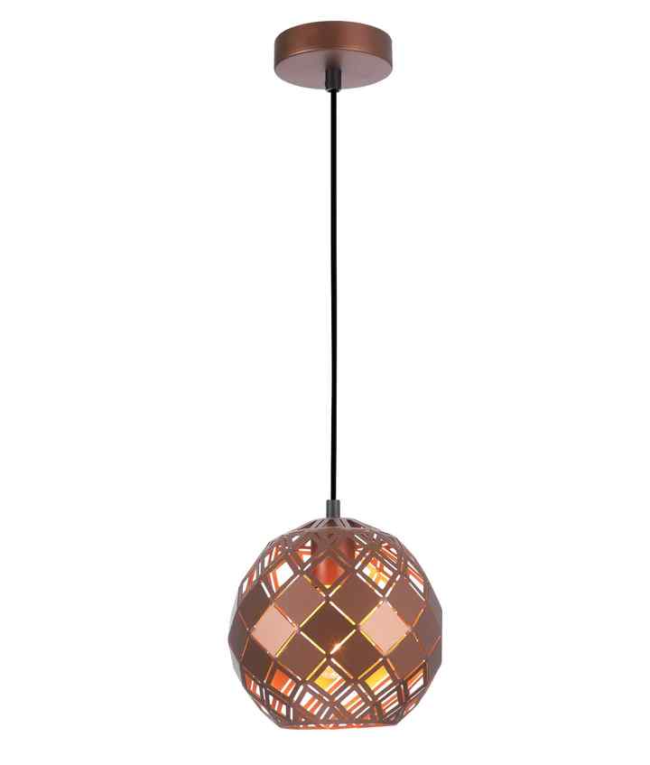 CLA TUILE: Interior Small Embossed Tiled Iron Wine Glass Shape Pendant Lights - Image 5