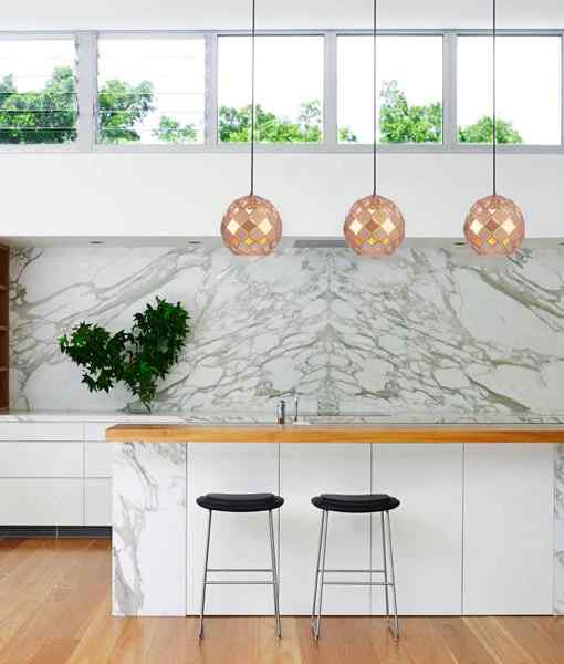 CLA TUILE: Interior Large Embossed Tiled Iron Wine Glass Shape Pendant Lights - Image 5